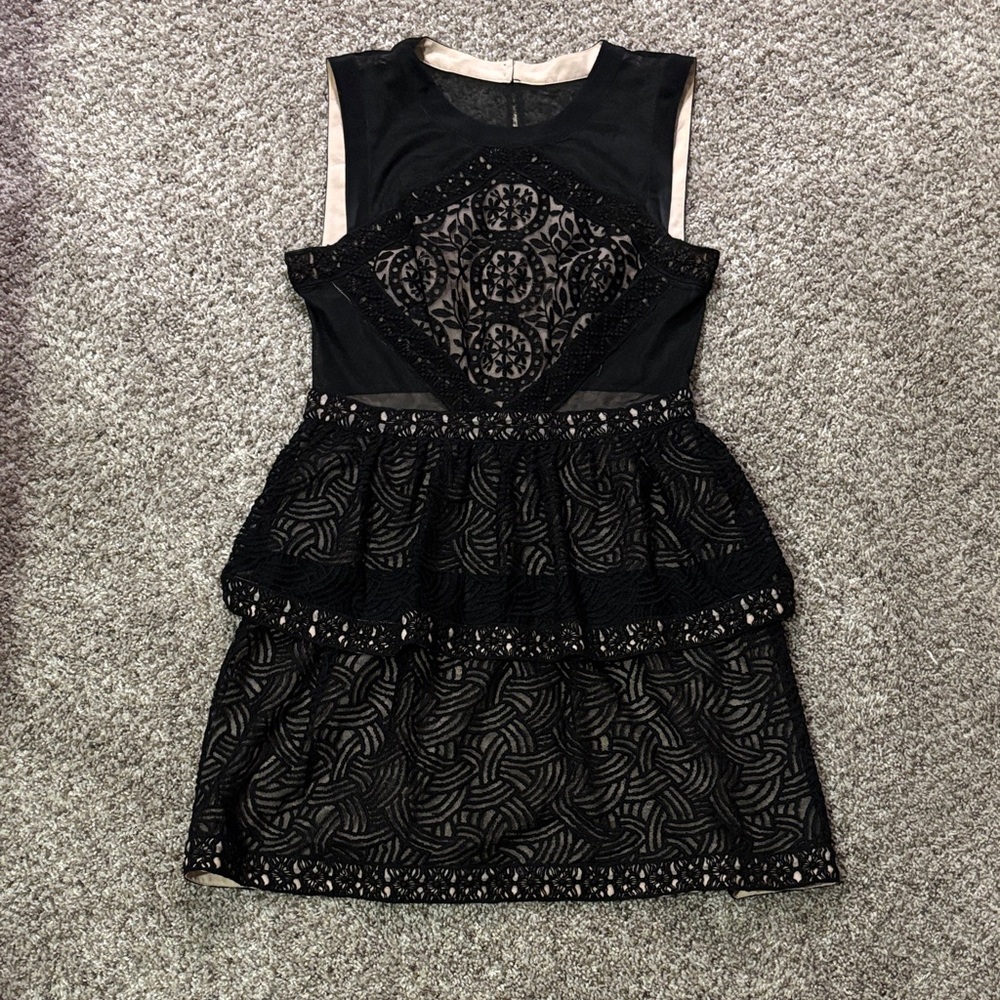 BCBGMaxAzria Elegant Black and Cream Attire